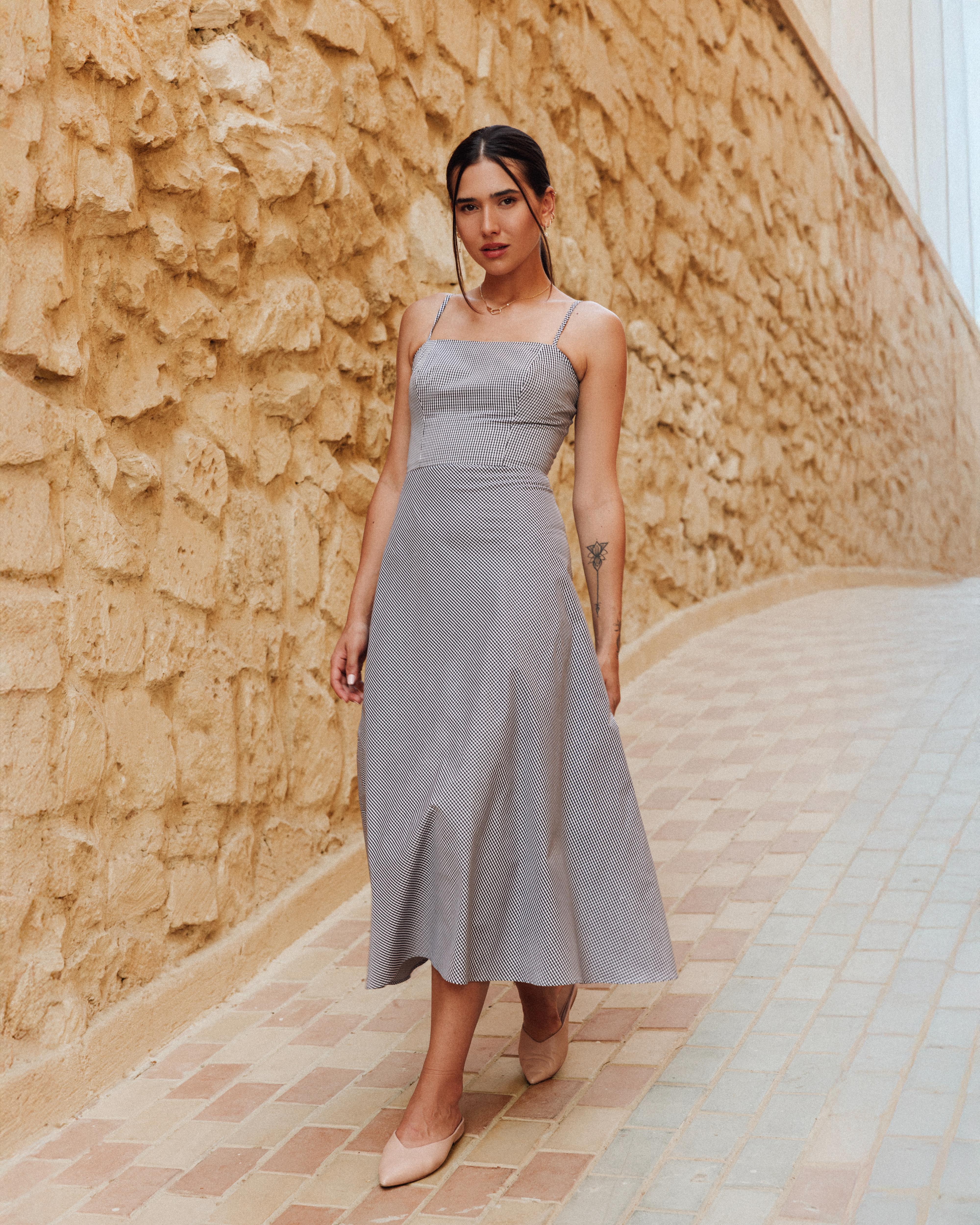 Gingham Midi Dress Aurra Studio Gingham Midi Dress Aurra Studio