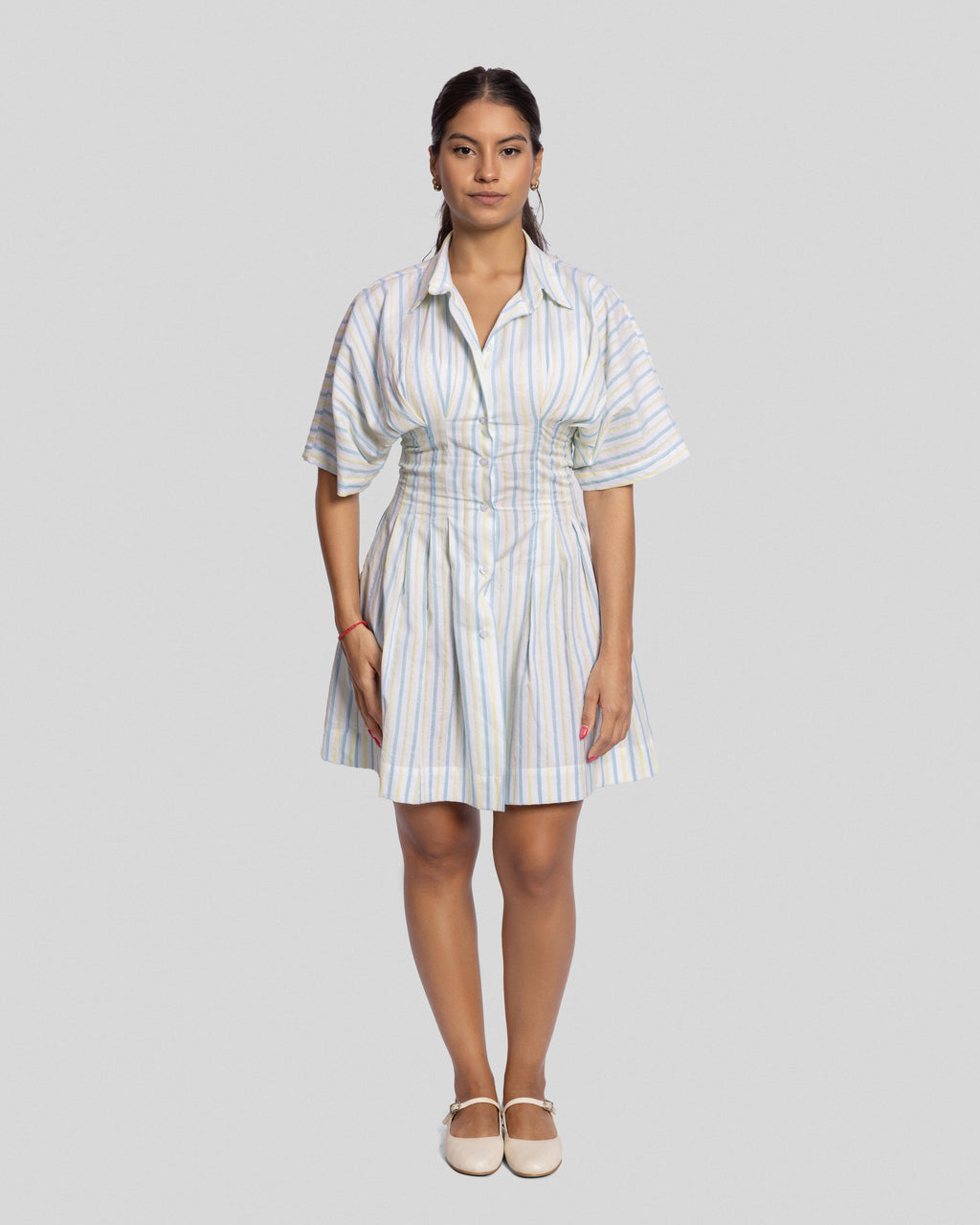 Pleated Shirtdress