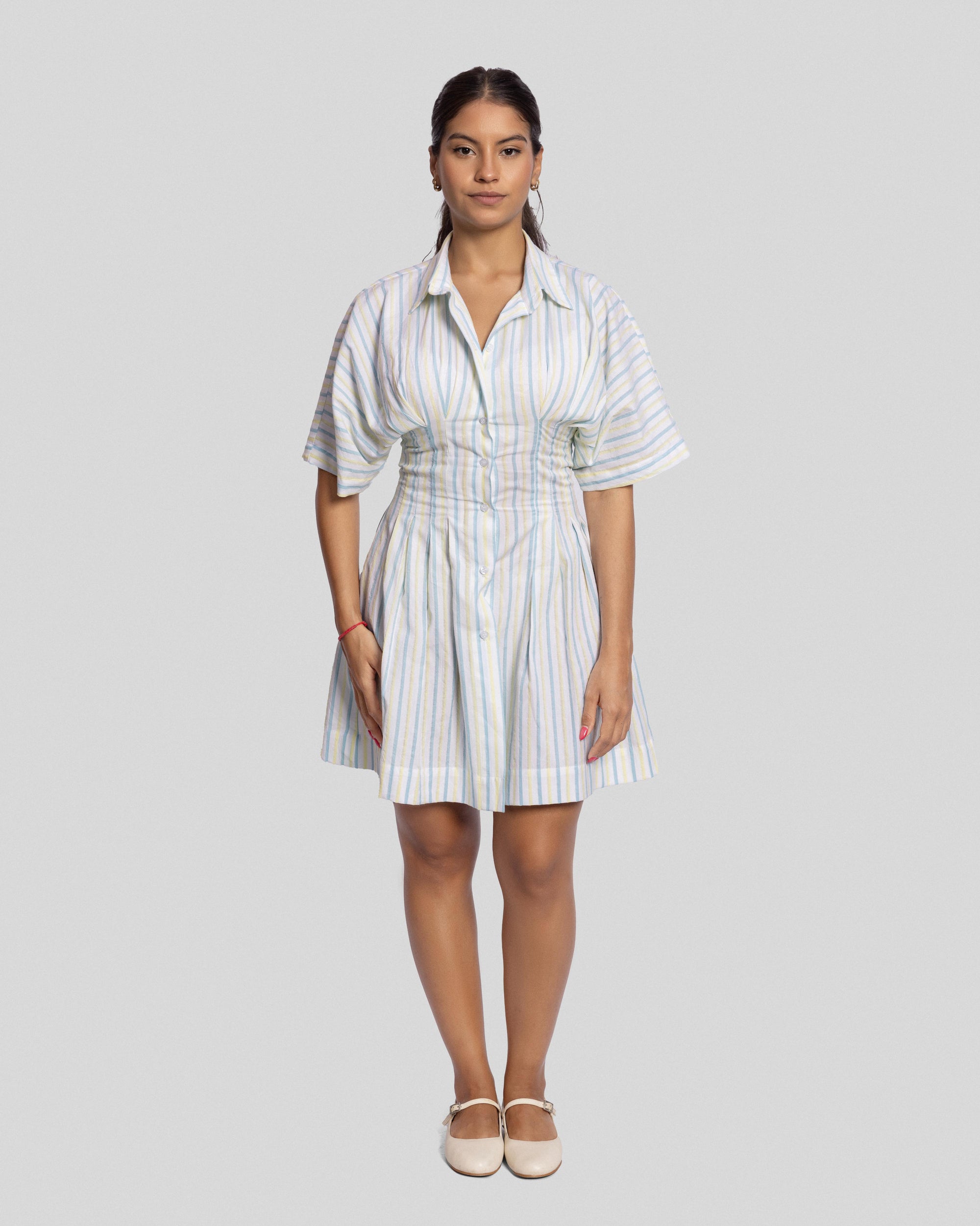 Pleated Shirtdress