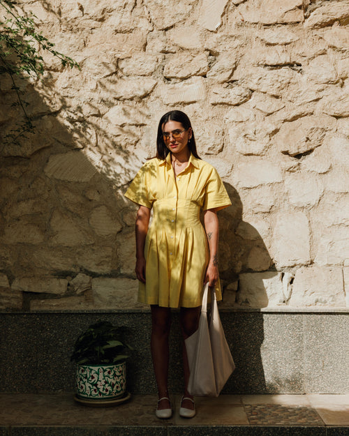 Pleated Shirtdress